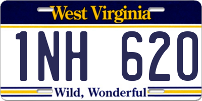 WV license plate 1NH620