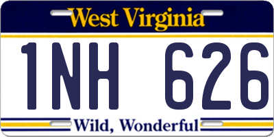 WV license plate 1NH626