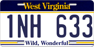 WV license plate 1NH633
