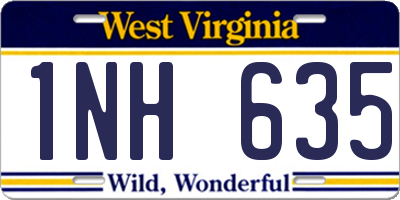 WV license plate 1NH635