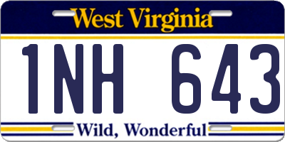 WV license plate 1NH643