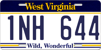 WV license plate 1NH644