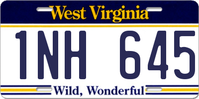 WV license plate 1NH645