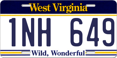 WV license plate 1NH649