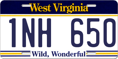 WV license plate 1NH650