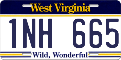 WV license plate 1NH665