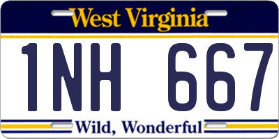 WV license plate 1NH667