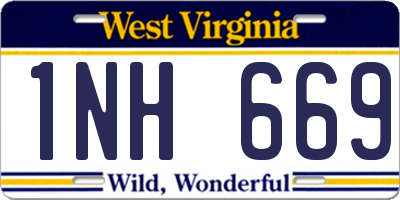 WV license plate 1NH669