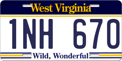 WV license plate 1NH670
