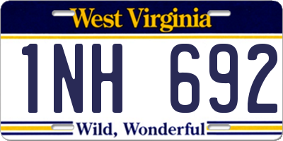 WV license plate 1NH692