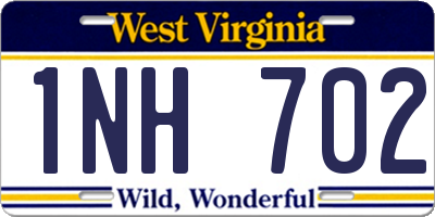WV license plate 1NH702