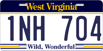 WV license plate 1NH704