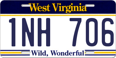WV license plate 1NH706