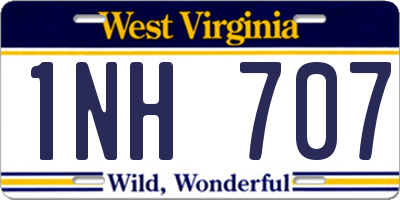 WV license plate 1NH707