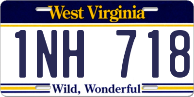 WV license plate 1NH718