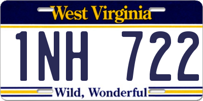 WV license plate 1NH722