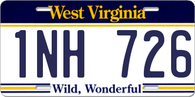 WV license plate 1NH726