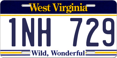 WV license plate 1NH729