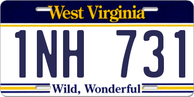 WV license plate 1NH731