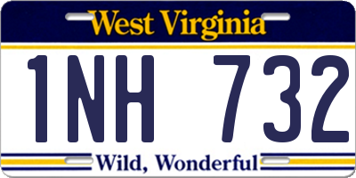 WV license plate 1NH732