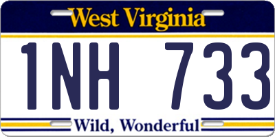 WV license plate 1NH733