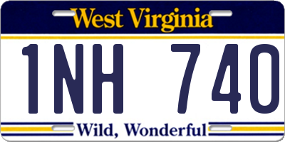 WV license plate 1NH740