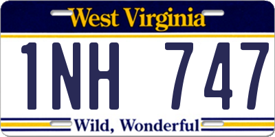 WV license plate 1NH747