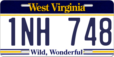 WV license plate 1NH748