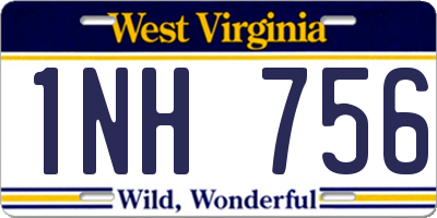 WV license plate 1NH756