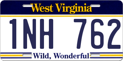 WV license plate 1NH762
