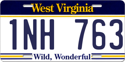 WV license plate 1NH763