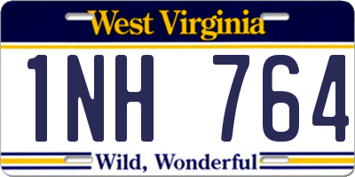 WV license plate 1NH764