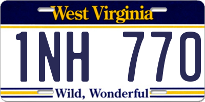 WV license plate 1NH770