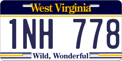 WV license plate 1NH778