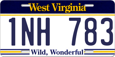 WV license plate 1NH783