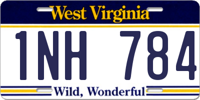 WV license plate 1NH784
