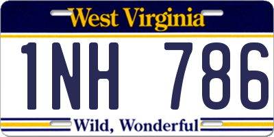 WV license plate 1NH786