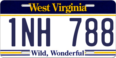 WV license plate 1NH788
