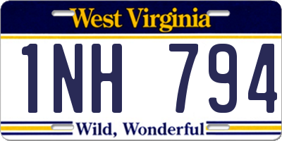 WV license plate 1NH794