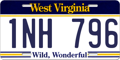 WV license plate 1NH796