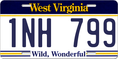 WV license plate 1NH799