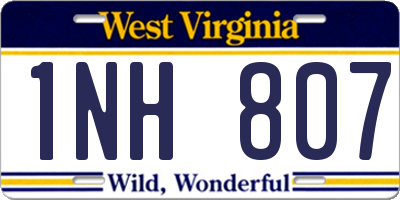 WV license plate 1NH807
