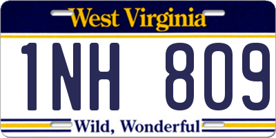 WV license plate 1NH809