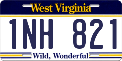 WV license plate 1NH821