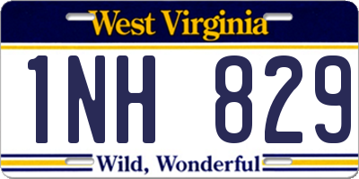 WV license plate 1NH829