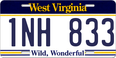 WV license plate 1NH833
