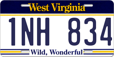 WV license plate 1NH834