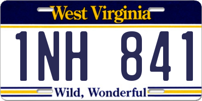 WV license plate 1NH841