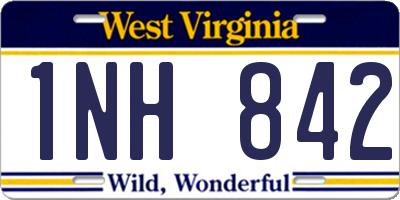 WV license plate 1NH842