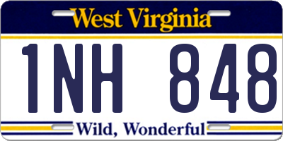 WV license plate 1NH848